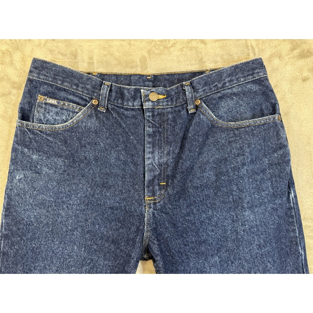 Lee Mens Jeans 36x30 Blue Dark‎ Wash Regular Straight Western Normcore Workwear - Picture 6 of 16
